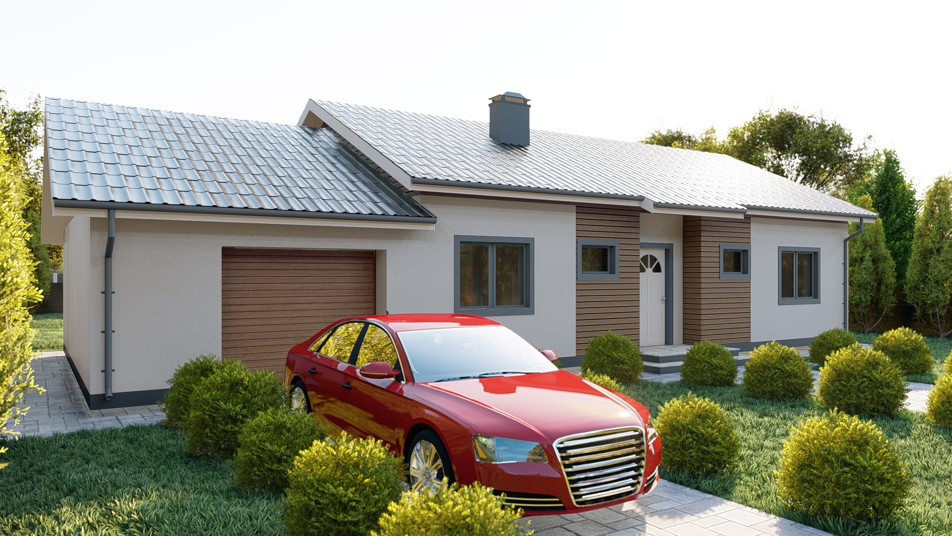 Проєкт "Комфорт": Одноповерховий будинок з гаражем